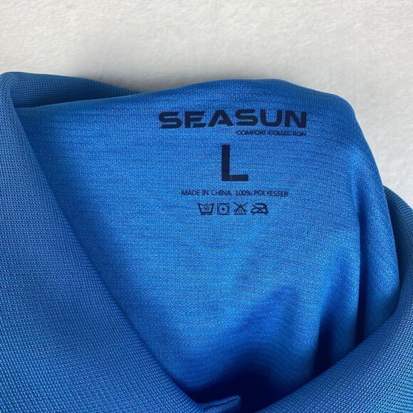 Sea Sun Golf Polo Shirt Mens Large Blue Short Sleeve Casual - Picture 6 of 8